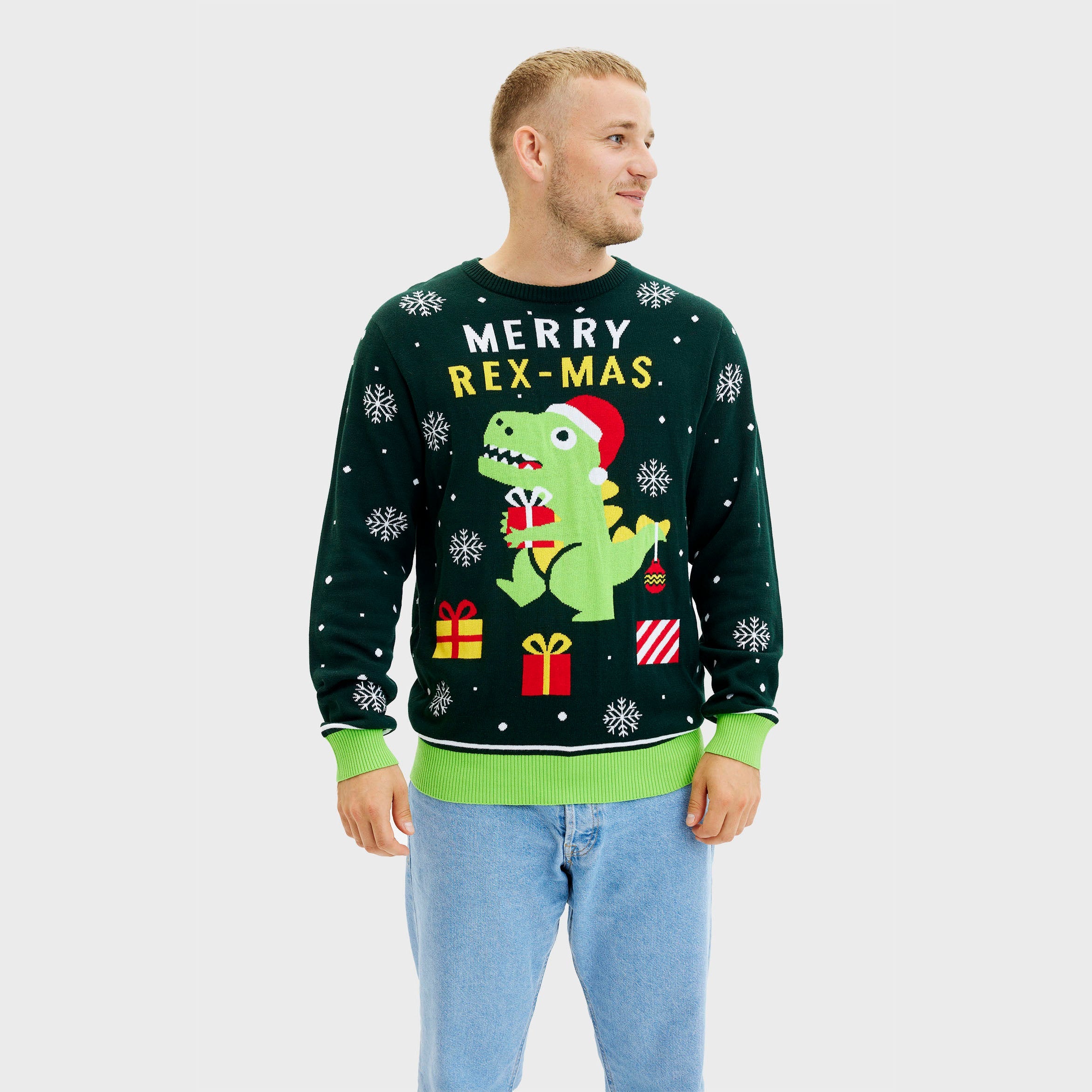 Søde dino julesweater - Herre